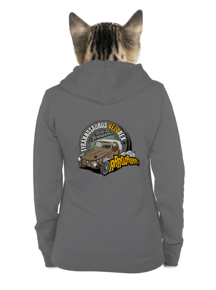 Tyrannosaurus Velorex dámska mikina na zips Steel Gray