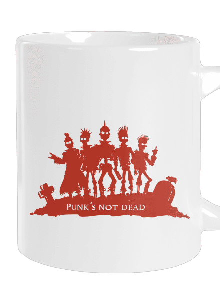 Punks Not Dead veľký hrnček White
