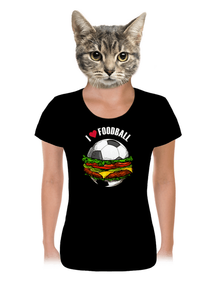 Foodball dámske tričko Black