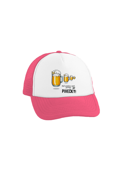 Pivečka šiltovka truckerka Fluorescent Pink cap