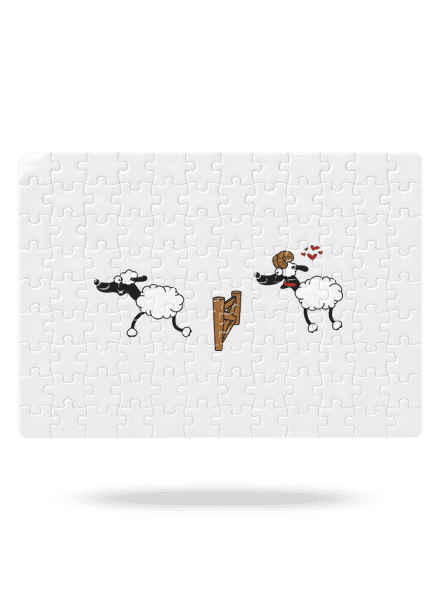 Sheeps in love puzzle White