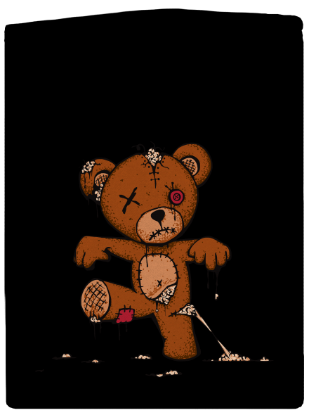 Zombie teddy pánska mikina na zips Black