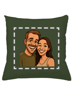 Karikatúra z vlastnej fotky vankúš Olive Green