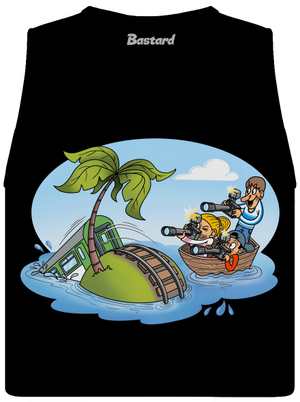 Ostrov železnice dámske tielko voľné Black