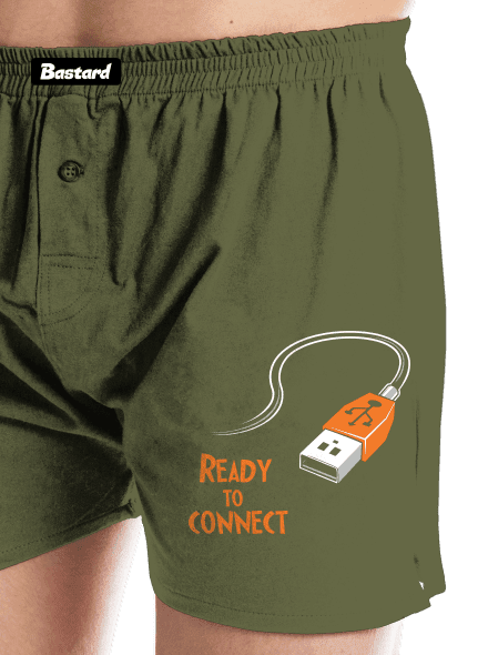 USB pripojenie pánske trenky Khaki