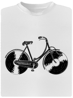Gramofónový bicykel pánske športové tričko White