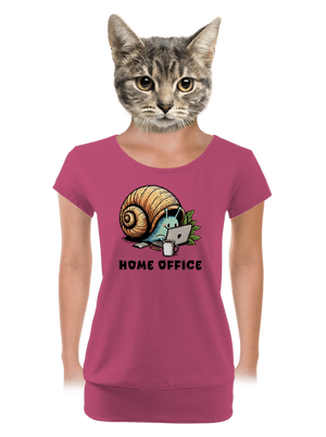 Slimákov home office dámske tričko s lemom Magenta