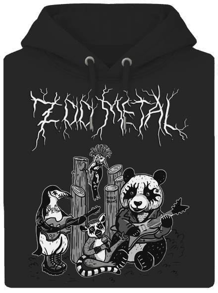 ZOO metal unisex mikina premium Dark Black