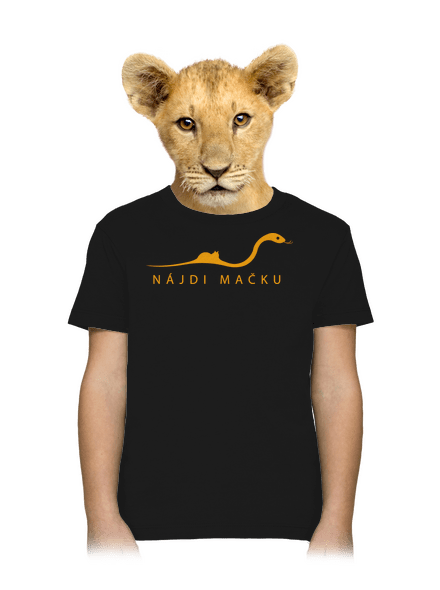 Nájdi mačku detské tričko Black