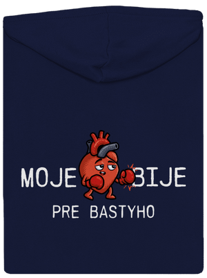 Moje srdce bije pánska mikina na zips Navy