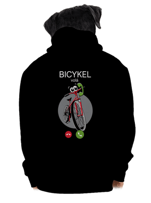 Bicykel volá pánska mikina na zips Black