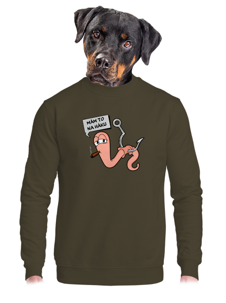Na háku unisex mikina bez kapucne Urban Khaki