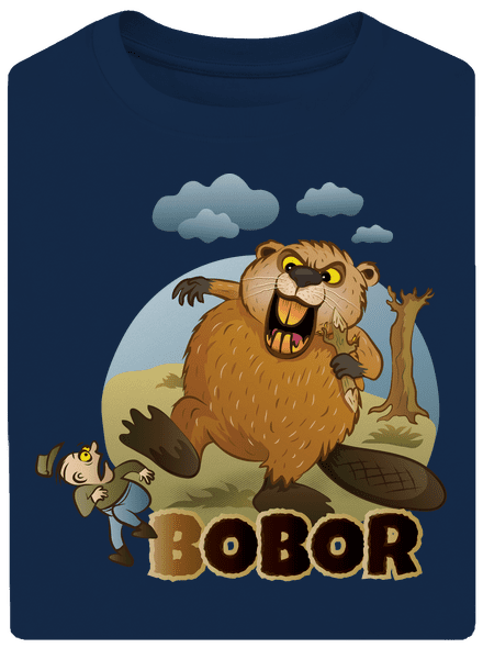 Bobor obor unisex tričko oversized Midnight Blue