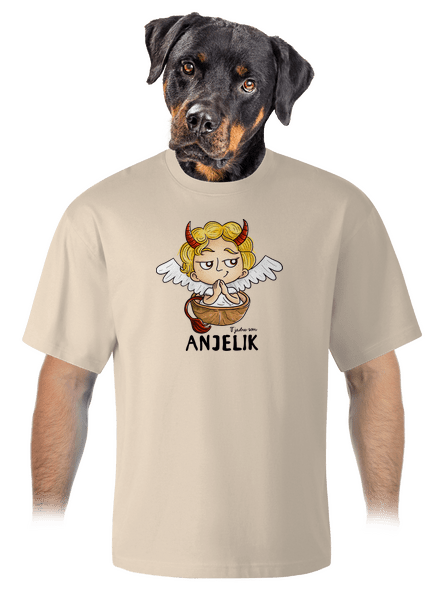 Anjelik unisex tričko oversized Almond