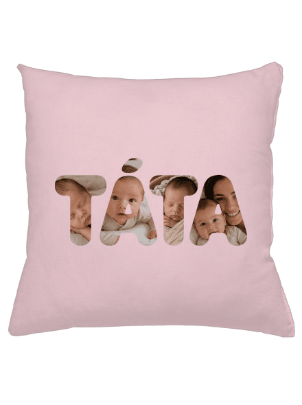 Nápis ocko z vlastných fotiek vankúš Light Pink