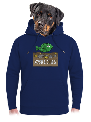 Fish and IT chips unisex mikina premium Navy