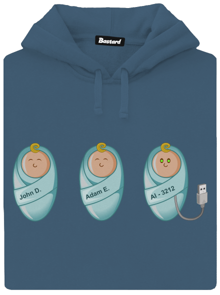 AI baby dámska mikina klokanka Denim