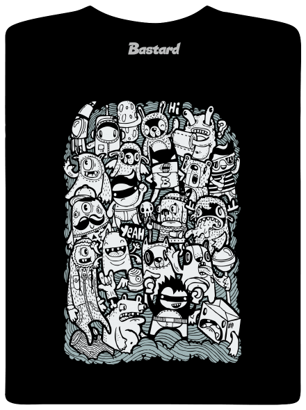 Doodle pánske dlhý rukáv Black