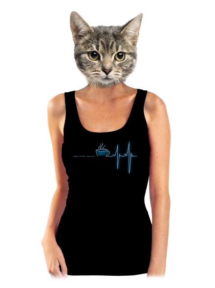 Coffee help dámske tielko klasické Black