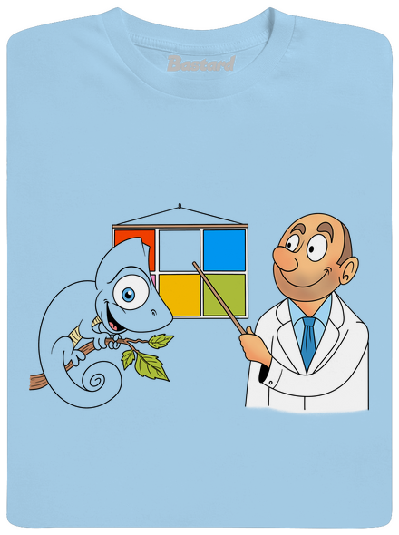 Chameleón u lekára pánske tričko Sky Blue