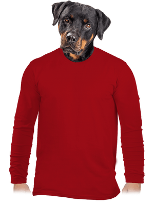 Bez potlače pánske dlhý rukáv Red