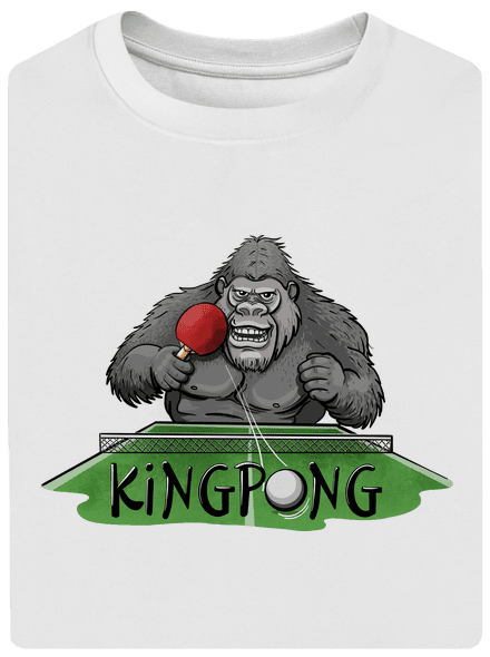 King pong unisex tričko oversized White