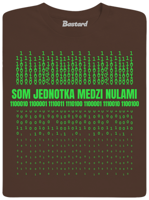 Jednotka medzi nulami pánske tričko Brown