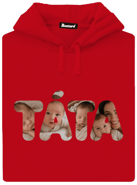 Nápis ocko z vlastných fotiek pánska mikina klokanka Red