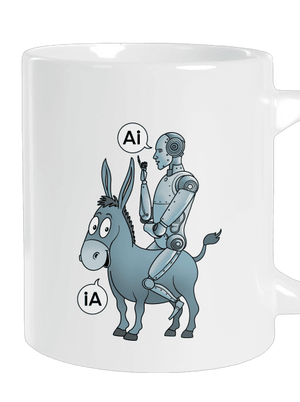 Somár a AI veľký hrnček White