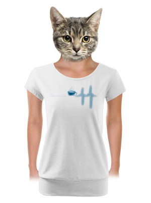 Coffee help dámske tričko s lemom White