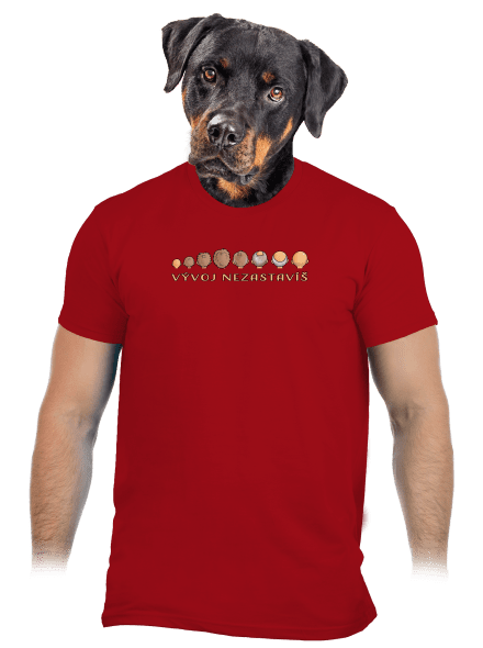 Vývoj nezastavíš pánske tričko Red