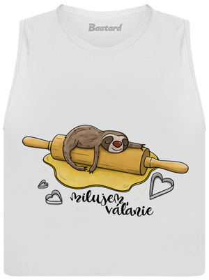 Milujem váľanie dámske tielko voľné White