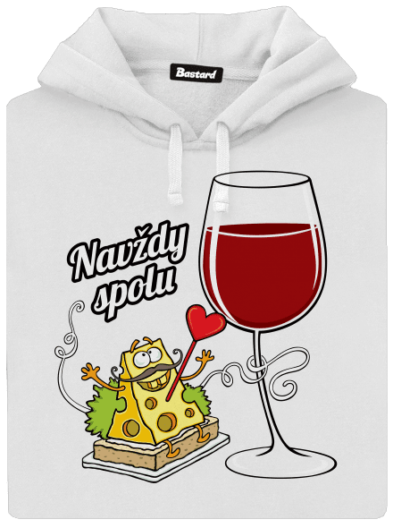 Navždy spolu dámska mikina klokanka White