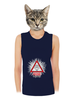 Chlapček na ceste dámske tielko voľné Navy