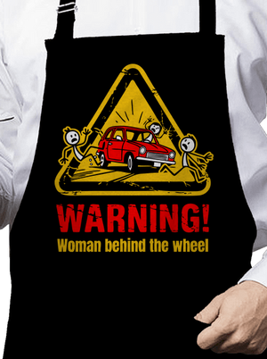 Žena za volantom zástera Black