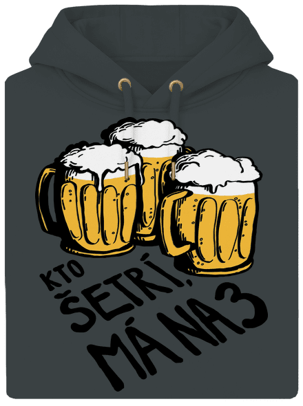 Kto šetrí, má na tri unisex mikina premium Charcoal