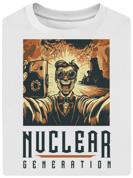 Nuclear generation unisex tričko oversized White