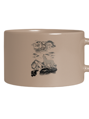 Vlčia ária hrnček makronka Brown Macaron