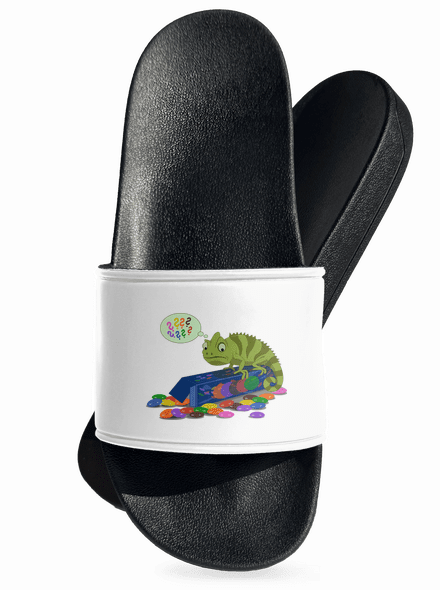 Zmätený chameleón šľapky White