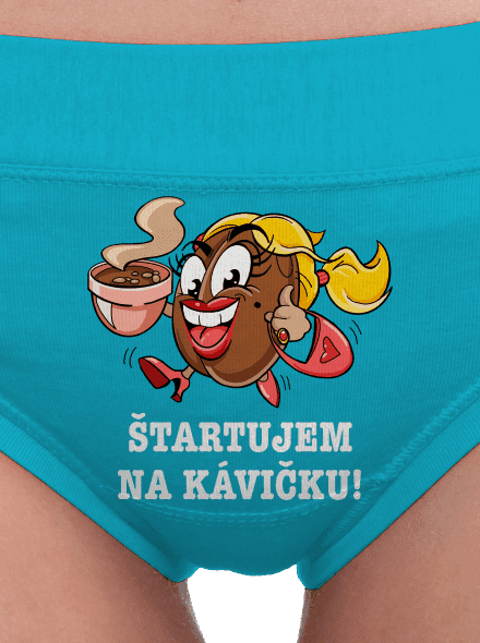 Štartujem na kávičke dámske nohavičky Turquoise