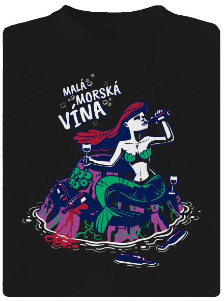 Malá mořská vína pánske športové tričko Black