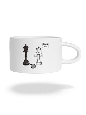 Šach mat hrnček makronka White