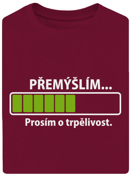 Premýšľam unisex tričko oversized Garnet