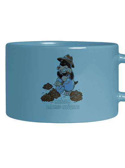 Krtko záhradník hrnček makronka Blue Macaron