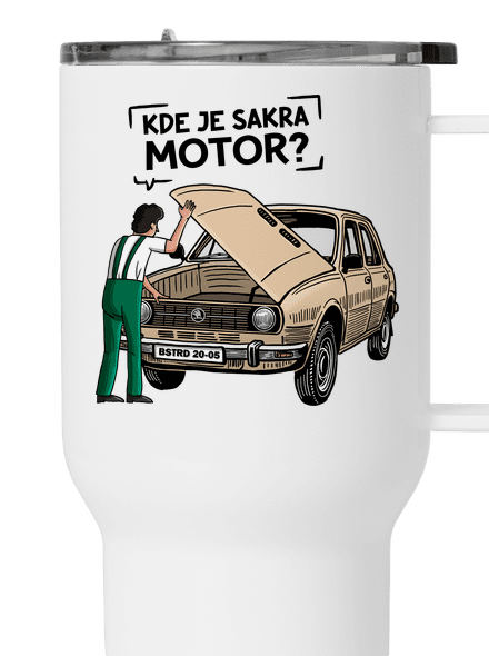 Kde je motor? termohrnček White