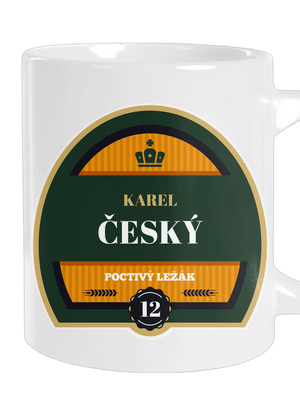 Pivná etiketa veľký hrnček White