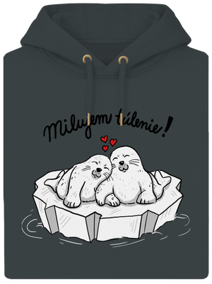 Milujem túlenie unisex mikina premium Charcoal
