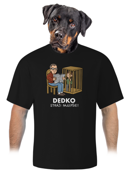 Dedko stráži najlepšie unisex tričko oversized Black