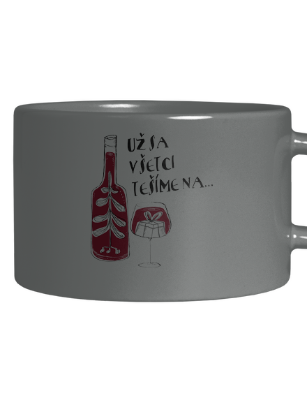 Vianoce vo víne hrnček makronka Grey Macaron
