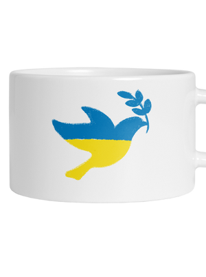 Ukrajina - Holubica obrys hrnček makronka White
